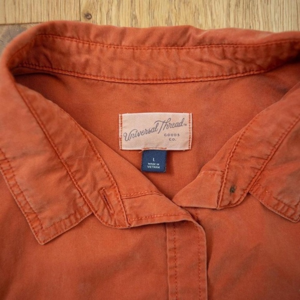 Universal Thread Orange Button Down Size‎ Large - Picture 3 of 6